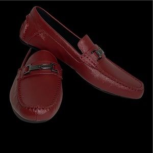 Calvin Klein red men's slip-on loafers shoes 11